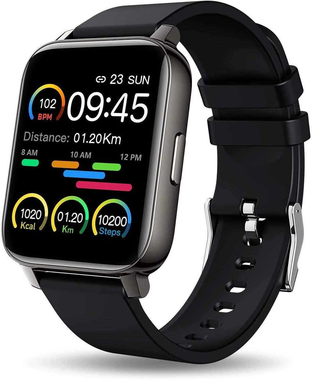Smart Watch for Android & iOS, 1.69” HD Touchscreen Fitness Tracker with Heart Rate & Blood Pressure Monitor, Pedometer, Running Mode & IP68 Waterproof