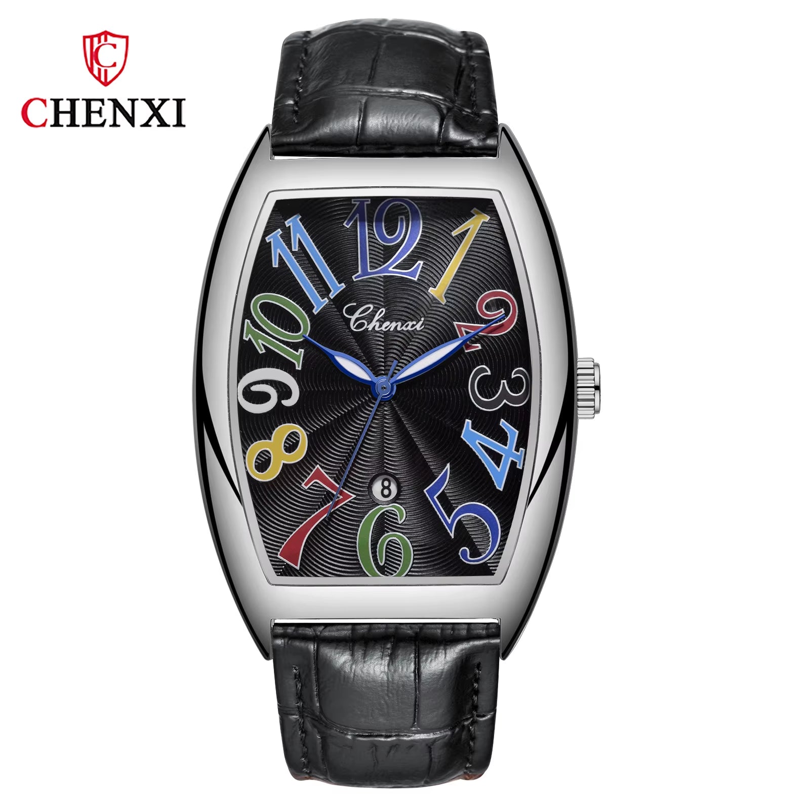 Men’s Business Quartz Watch – Luminous Curved Glass Analog Wristwatch with Date