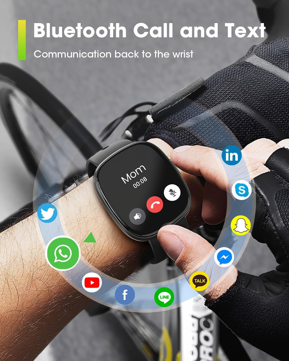 Bluetooth Calling Smartwatch for Men & Women – 24/7 Heart Rate, SpO2 & Sleep Tracking, 120+ Sports Modes, 5ATM Waterproof (Includes 3 Bands, iOS & Android)