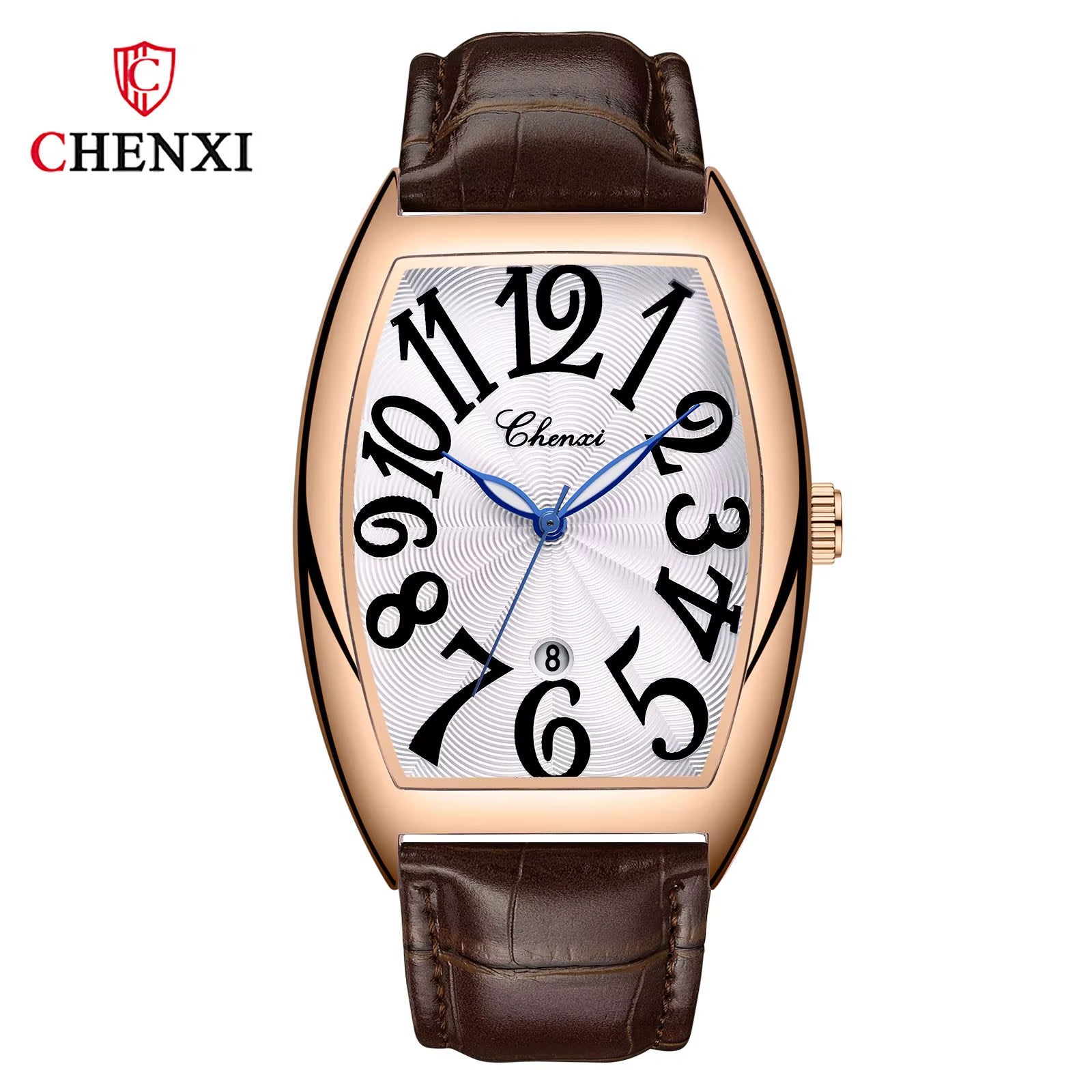 Men’s Business Quartz Watch – Luminous Curved Glass Analog Wristwatch with Date