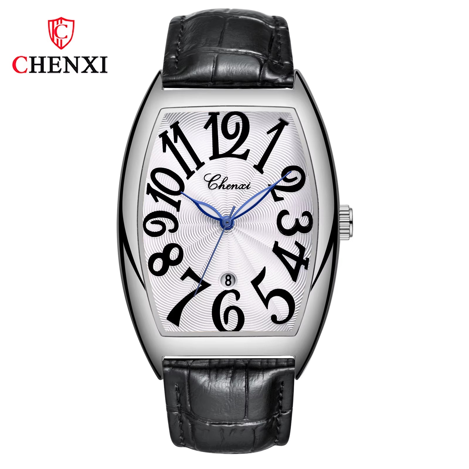 Men’s Business Quartz Watch – Luminous Curved Glass Analog Wristwatch with Date