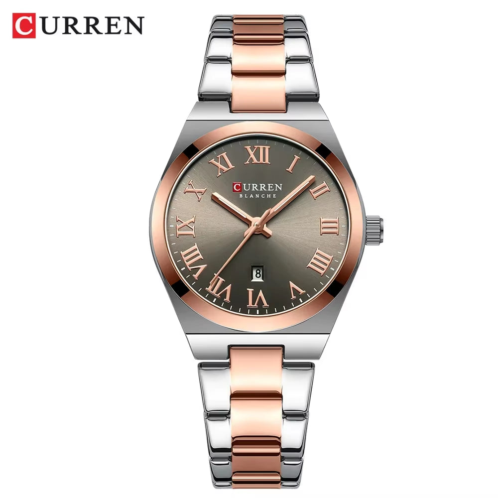 Women’s Dress Watch – Waterproof Analog Wristwatch with Stainless Steel Band & Date