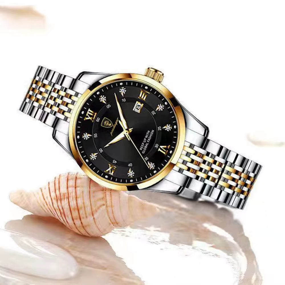 Women’s Luxury Quartz Watch – Waterproof Luminous Stainless Steel Date Wristwatch (Elegant Gift for Her)
