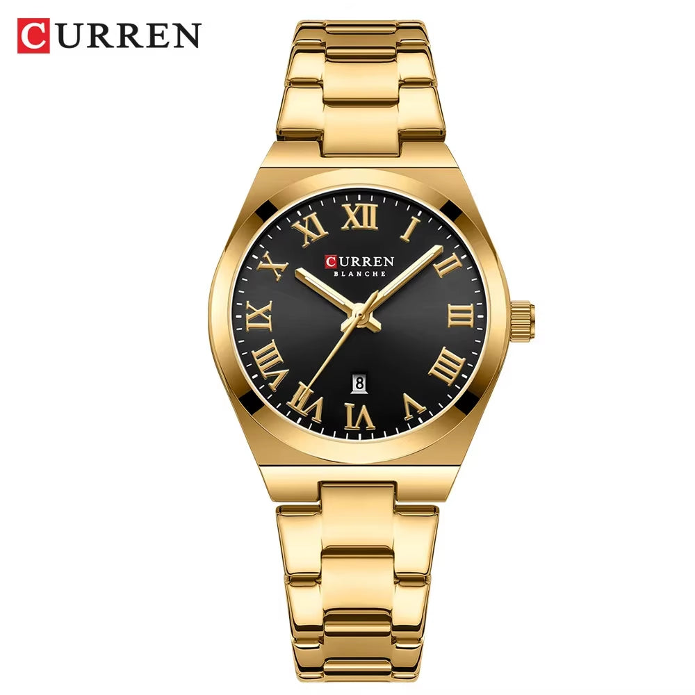 Women’s Dress Watch – Waterproof Analog Wristwatch with Stainless Steel Band & Date