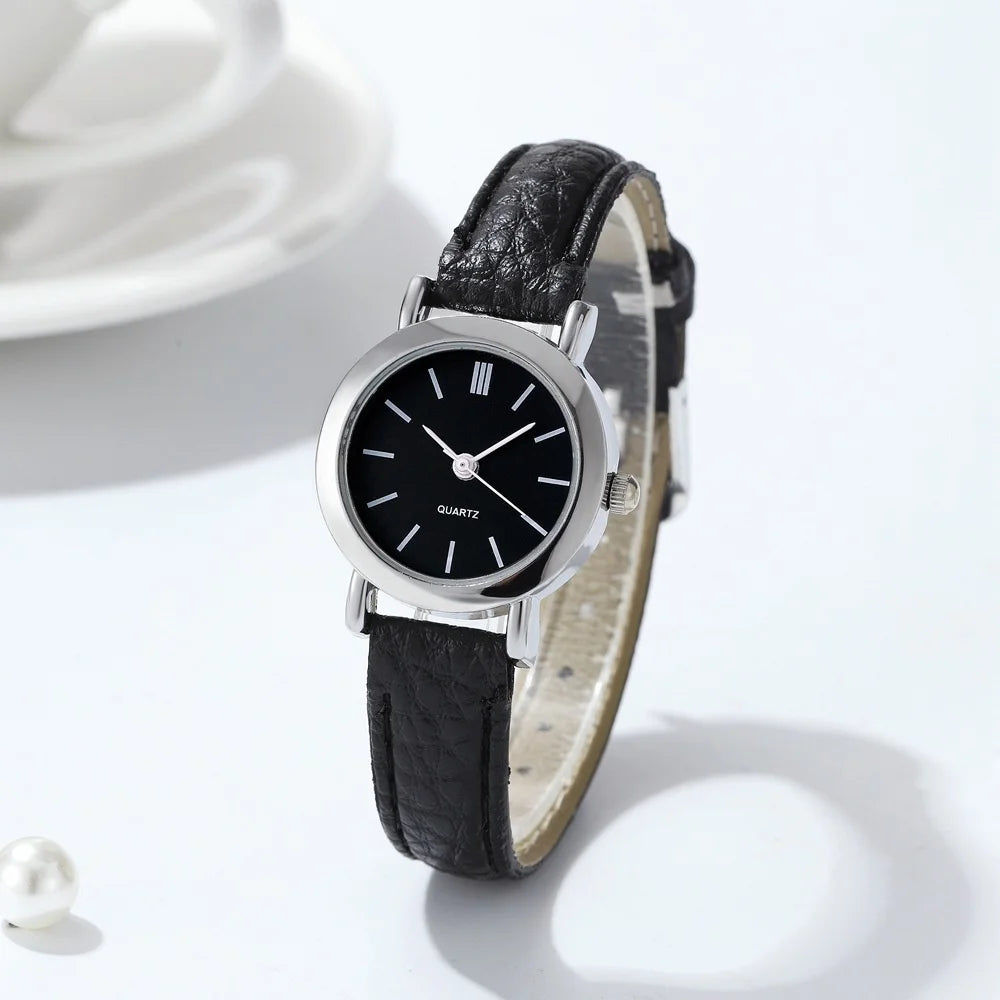 Women’s Small Dial Fashion Watch – Casual Leather Band Quartz Wristwatch