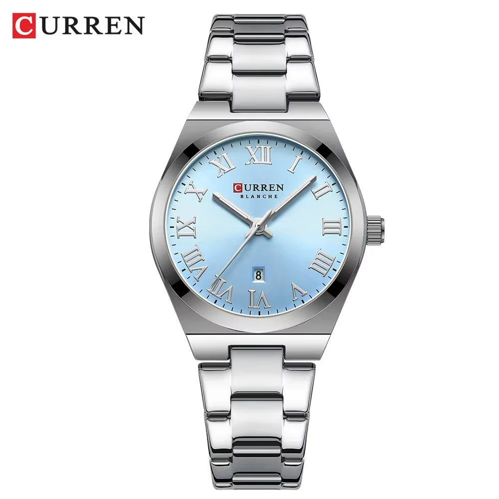 Women’s Dress Watch – Waterproof Analog Wristwatch with Stainless Steel Band & Date